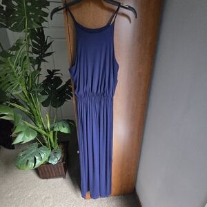 Lush Navy Blue Sleeveless Maxi Dress